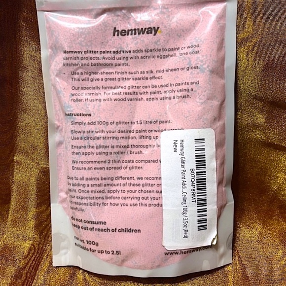 HEMWAY RED GLITTER PAINT ADDITIVE ~ ADDS SPARKLE TO PAINT & WOOD VARNISH - Picture 2 of 2